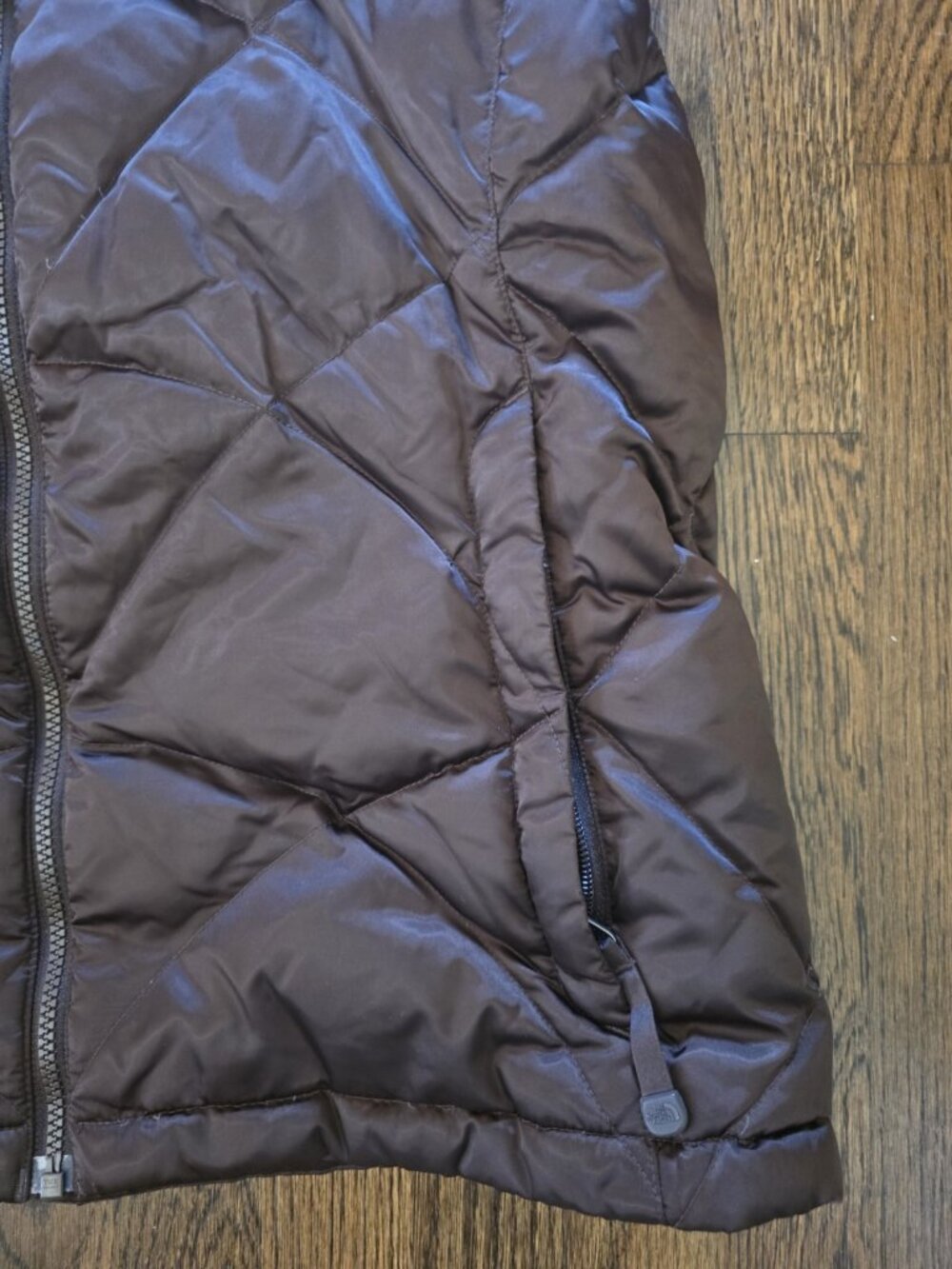The North Face Vest Womens L Large Brown 550 Down Puffer Quilted Zip Insulated - Picture 3 of 8